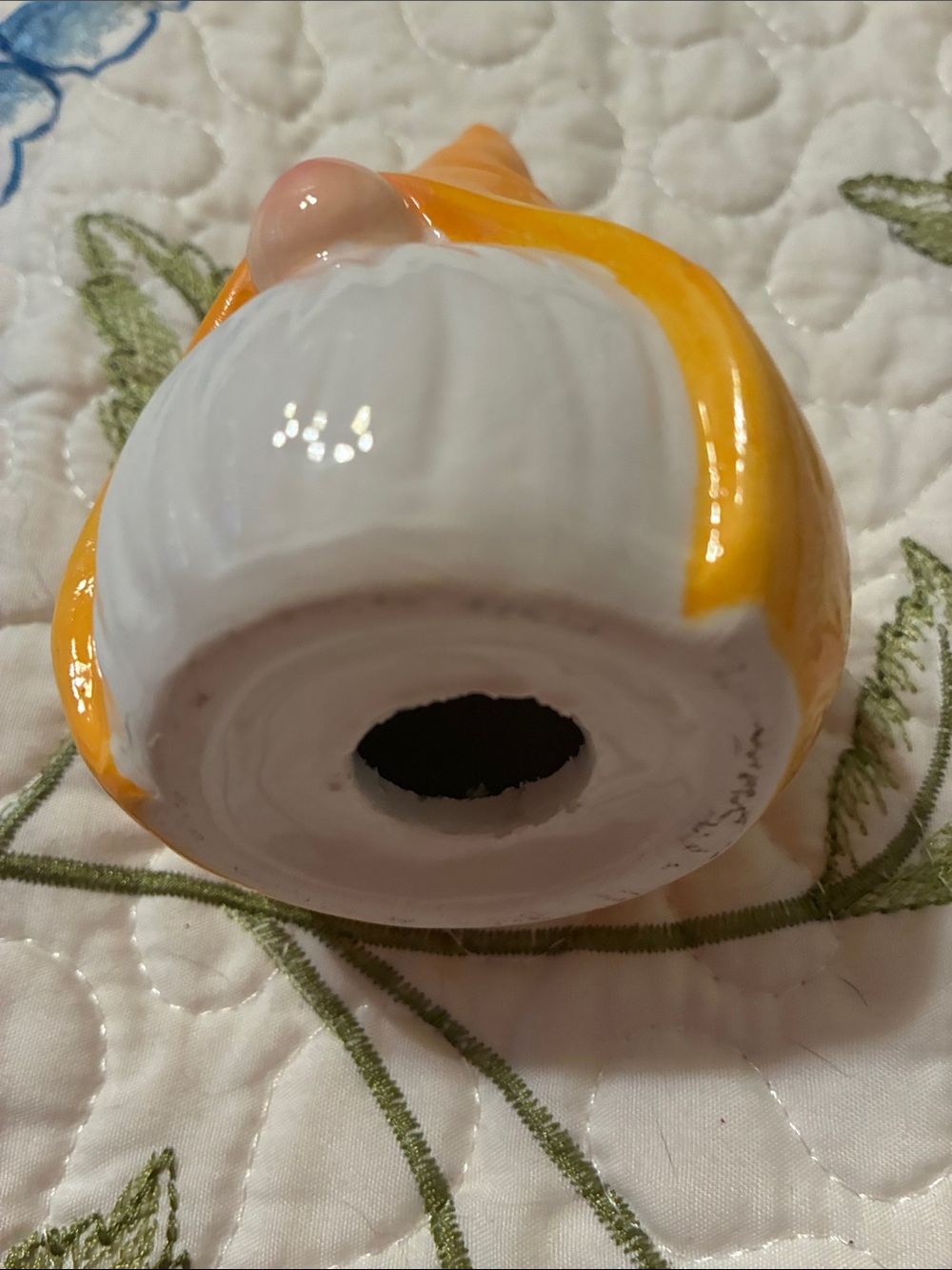 Small Yellow Ceramic Gnome Figurine - Picture 7 of 9